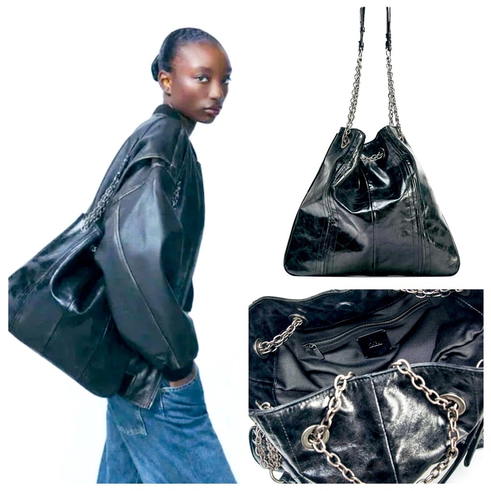 Zara Rock Chain Bucket Bag